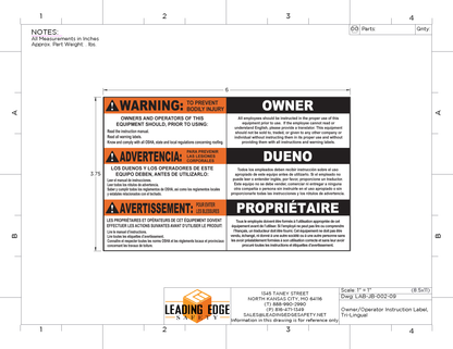 STINGER WARNING LABELS